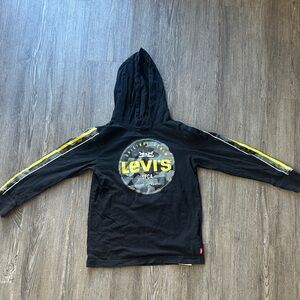 Levi's Black Hoodie with Yellow Stripes